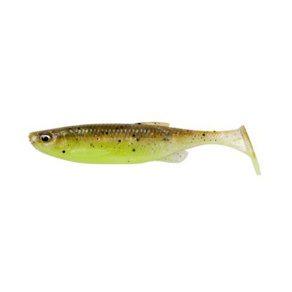 Savage Gear Gumová nástraha Fat Minnow T-Tail Bulk Green Pearl Yellow - 7