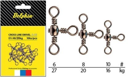 Delphin Karabinka s Obratlíkem Cross-Line Swivel A-03/10ks Varianta: Velikost 10 / Nosnost 16 Kg