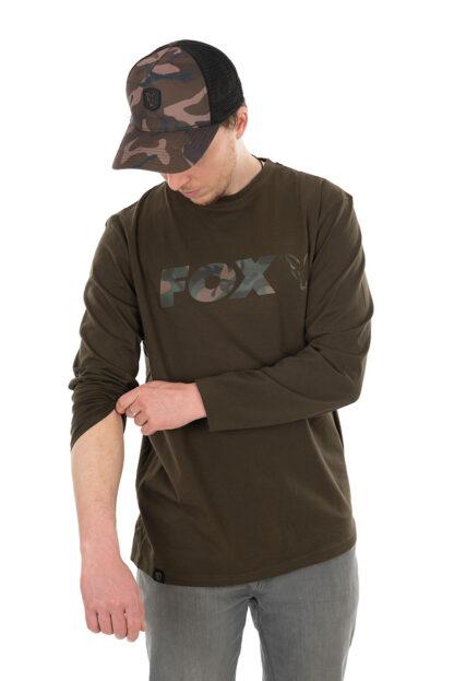 Fox Triko Long Sleeve Khaki Camo T Shirt Velikost: XXXL