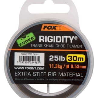 Fox Vlasec Edges Rigidity Trans Khaki 30m - 0.57mm 30lb