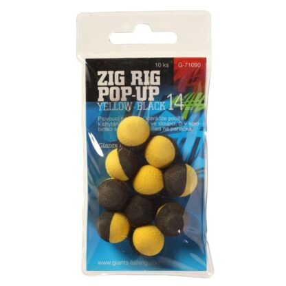 Giants Fishing Pěnové plovoucí boilie Zig Rig Pop-Up 14mm - yelow / black 10ks