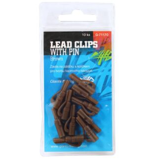 Giants Fishing Závěs na boční olovo Lead Clip with Pin Brown 10ks