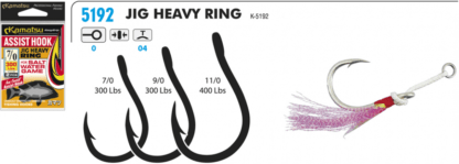 Kamatsu Háčky Assis Hook Jig Heavy Ring 2ks Nosnost: 400lb