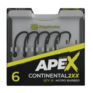 RidgeMonkey Háček Ape-X Continental 2XX Barbed 10ks Velikost háčku: #6