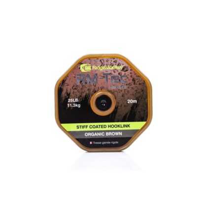 RidgeMonkey Šnůra RM-Tec Stiff Coated Hooklink 25lb 20m Barva: hnědá