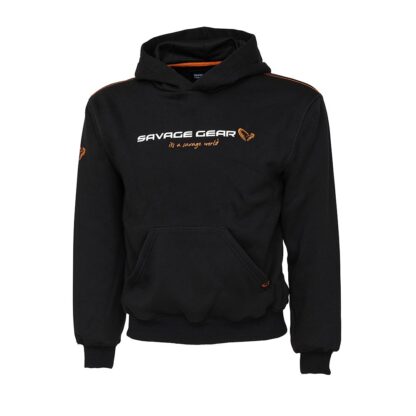 Savage Gear Dětská mikina Junior Logo Hoodie Black Ink - 14-16 let