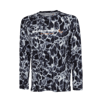 Savage Gear Tričko Night Uv Long Sleeve T-Shirt Black Waterprint Velikost: XXL