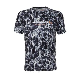 Savage Gear Tričko Night Uv T-Shirt Black Waterprint Velikost: XXL